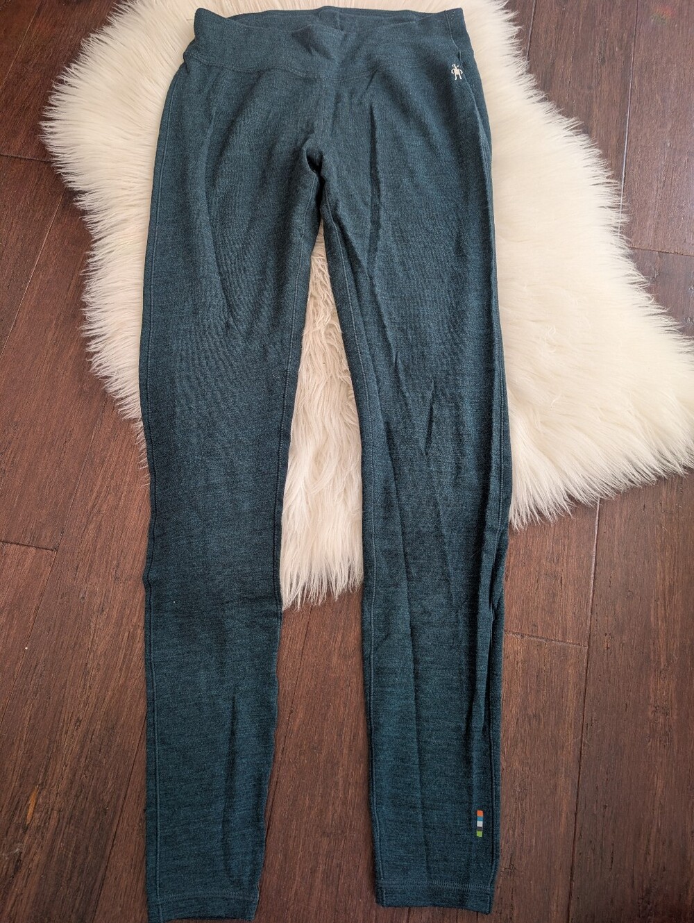 Smartwool 100% Merino L117219 Blue Green Heathered 250 Base Layer Bottoms Small